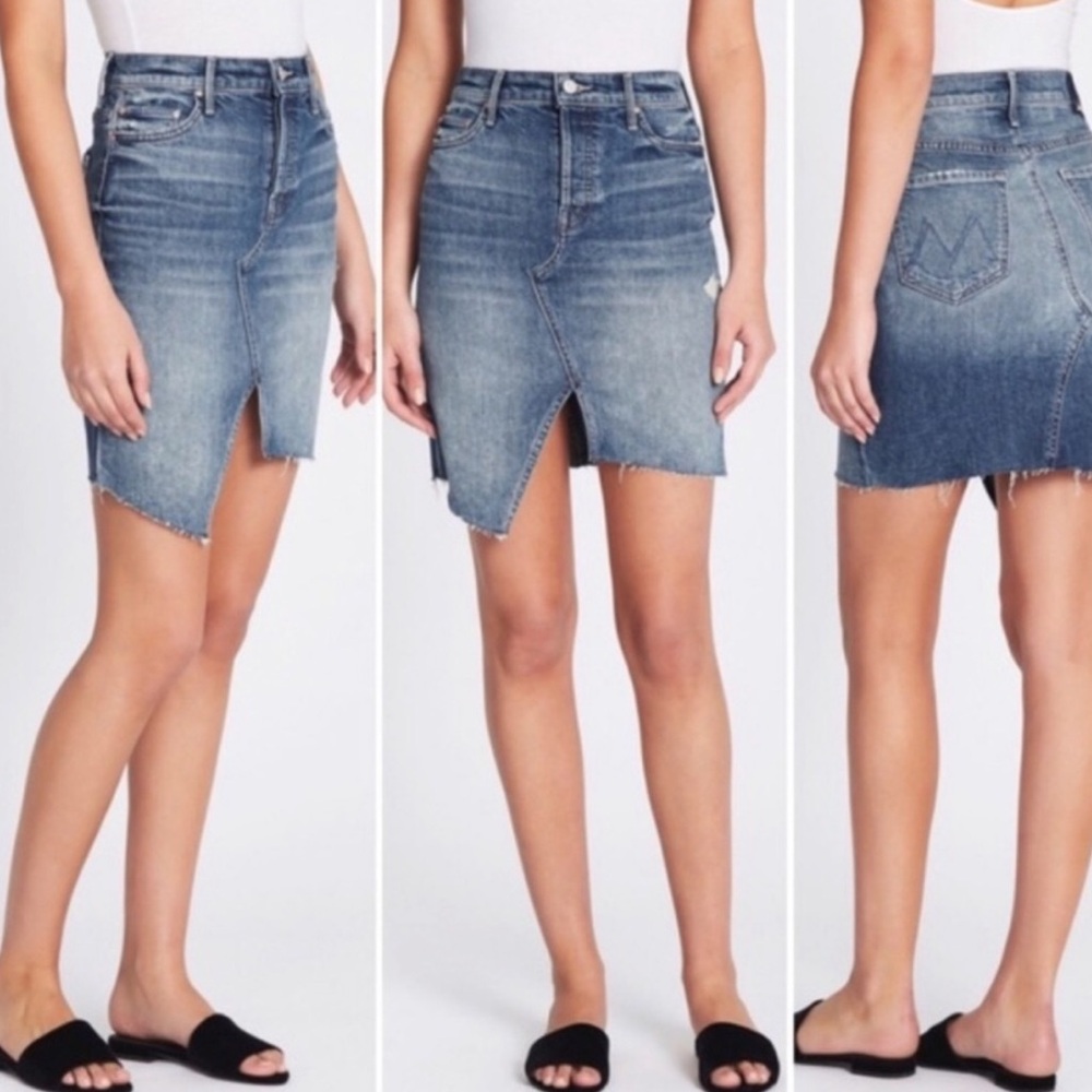 Mother The Tomcat Slide Mini Fray Skirt